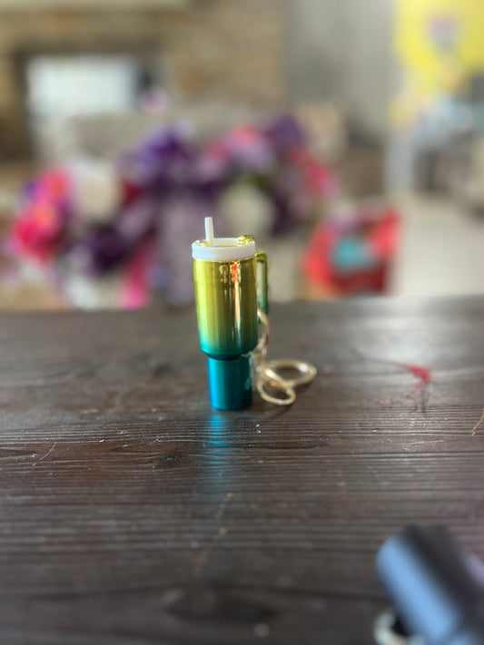 Shiny tumbler chapstick keychains