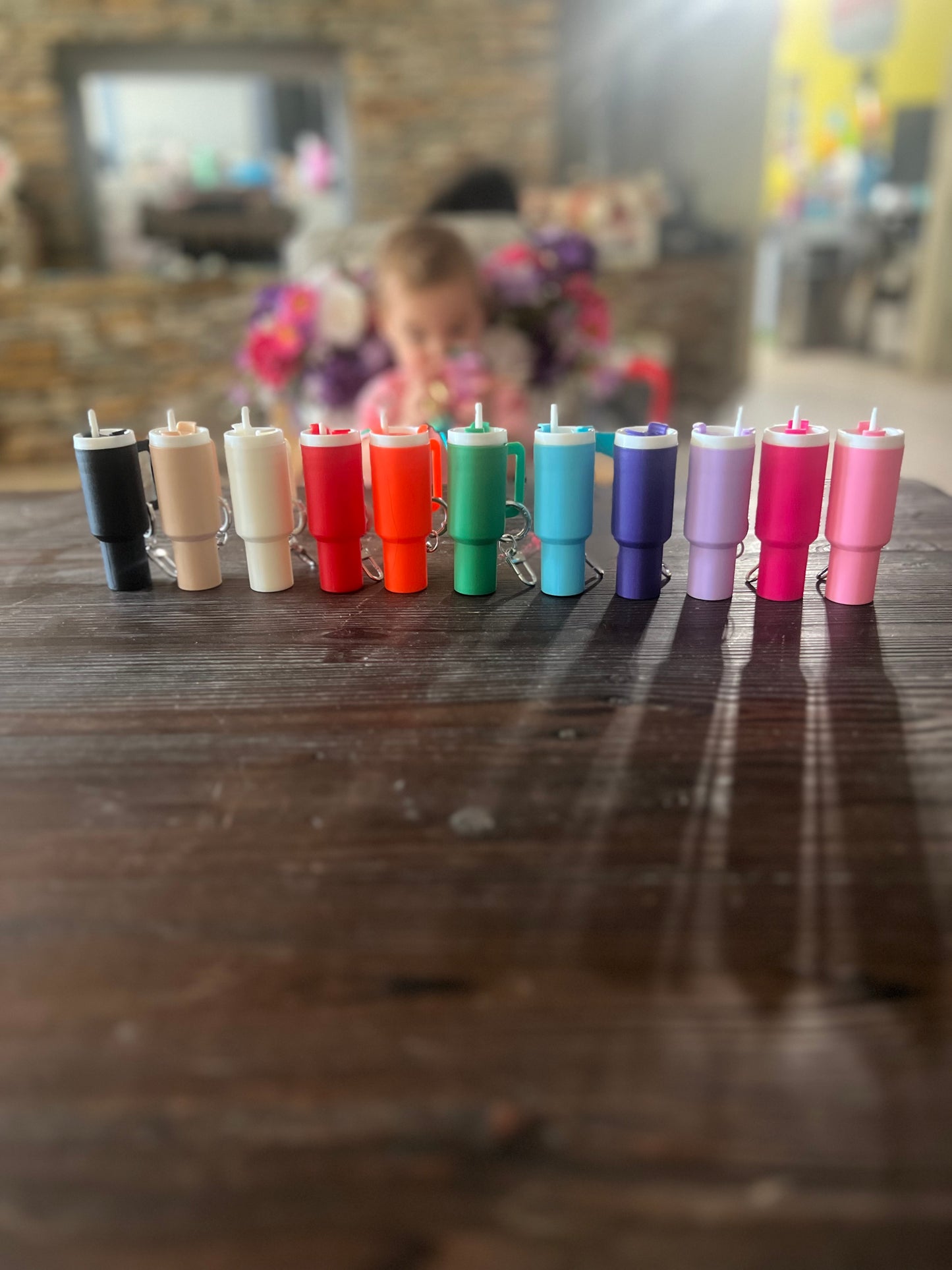 Matt tumbler chapstick keychain
