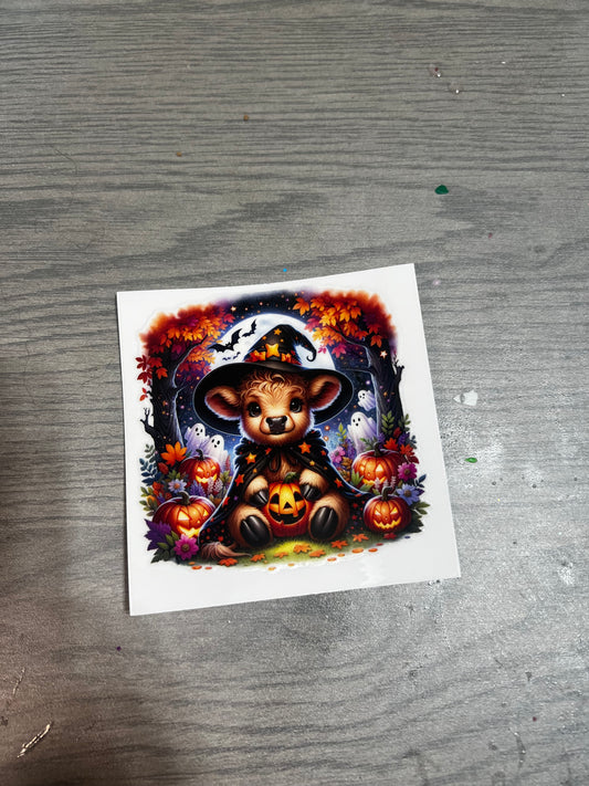 3.5in decal Halloween cow 8