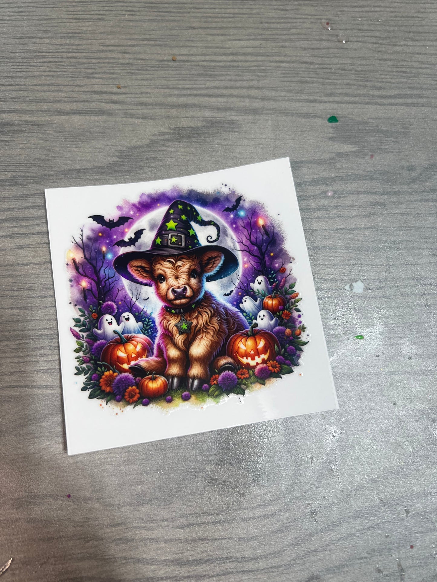 3.5in decal Halloween cow 5