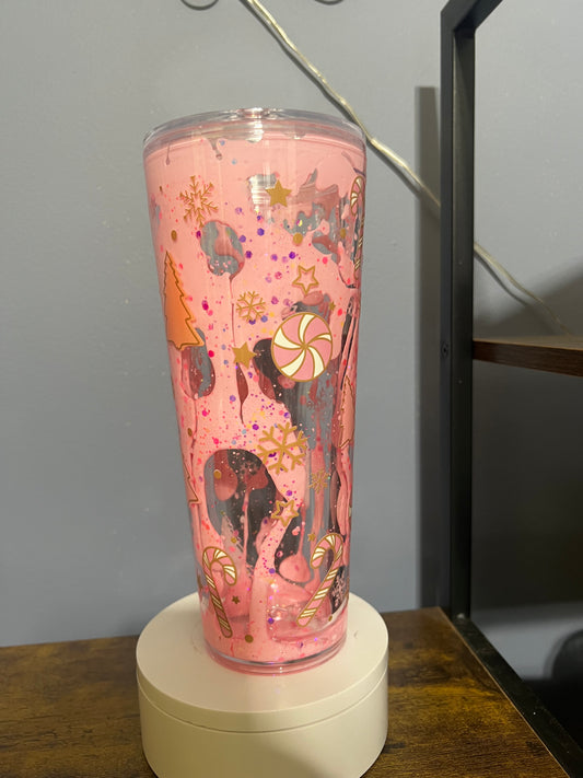 Glow in the dark lava Christmas tumbler