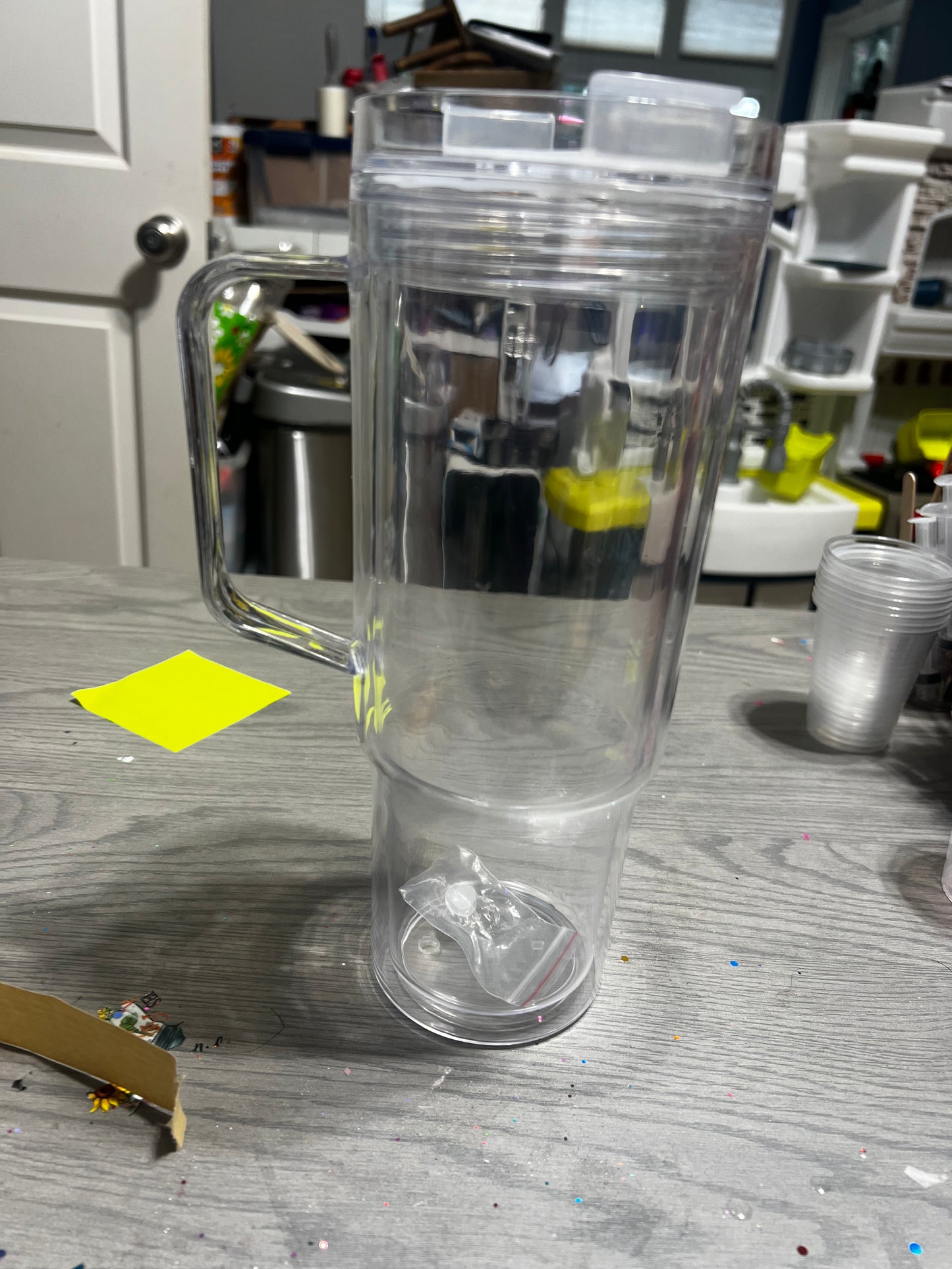 40oz snowglobe/drip acrylic tumbler