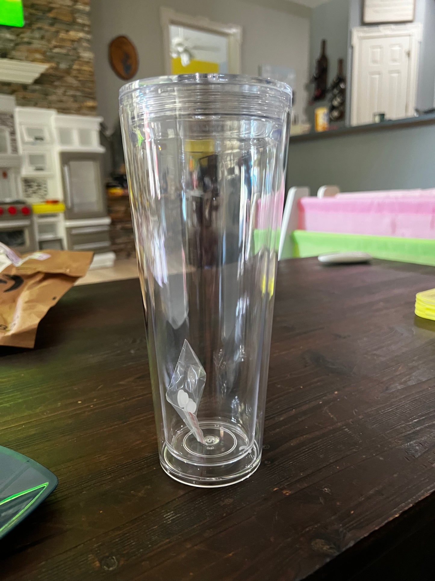 24oz acrylic/drip snow globe tumbler