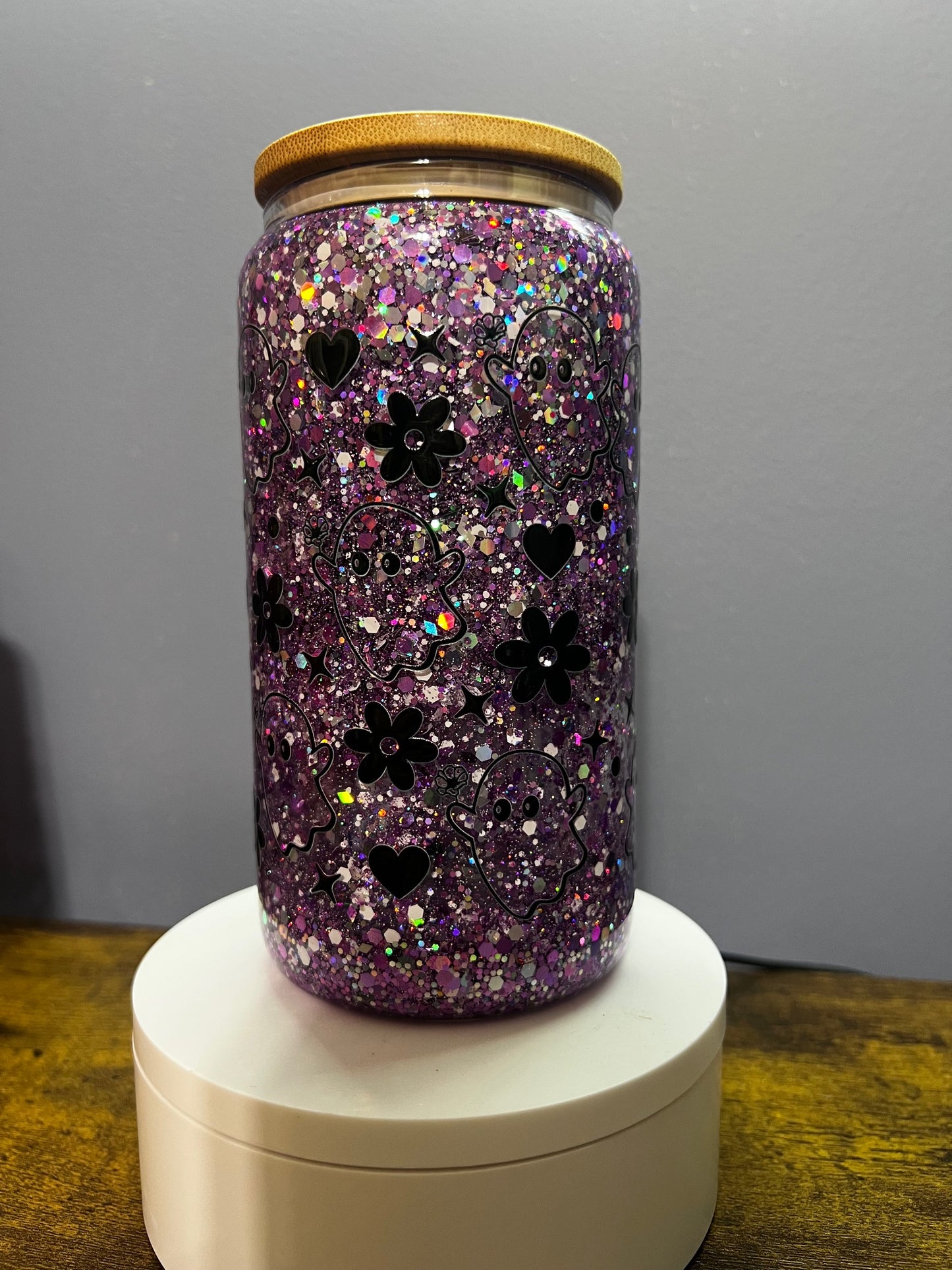 boo to you glass glitter snowglobe