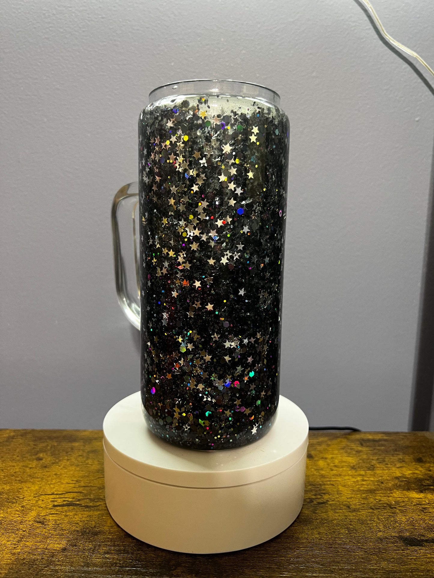 Glitter snowglobe with stars 20oz