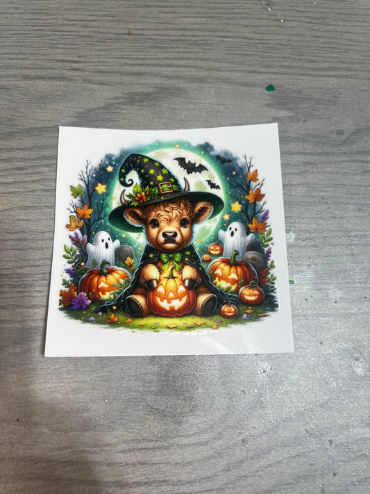 3.5in decal Halloween cow 3