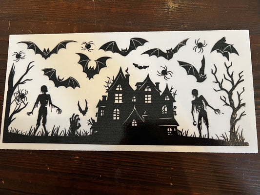 Haunted house w/zombies wrap