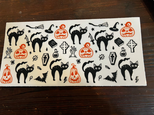Halloween cats and pumpkins wrap