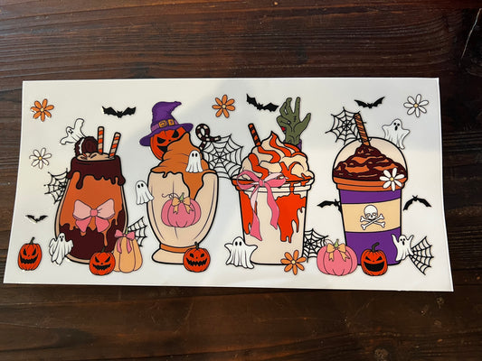 Halloween coffee cup wrap