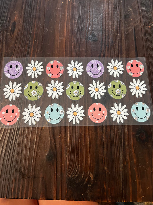 Smiley faces and daises wrap