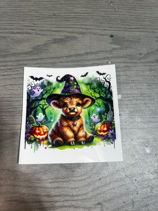 3.5in decal Halloween cow 2