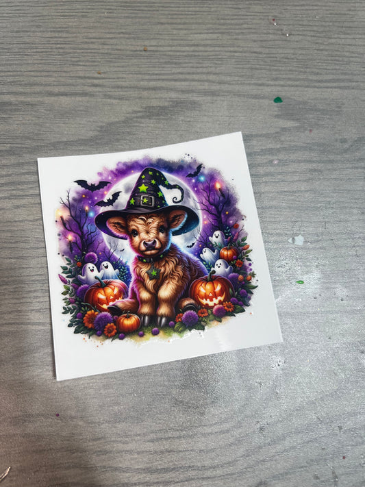 3.5in decal Halloween cow 5