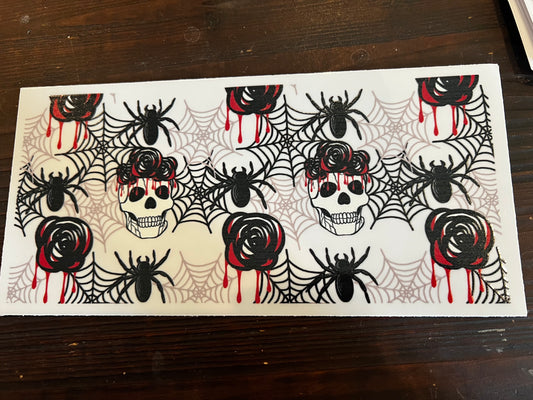 Spiders and skulls Halloween wrap