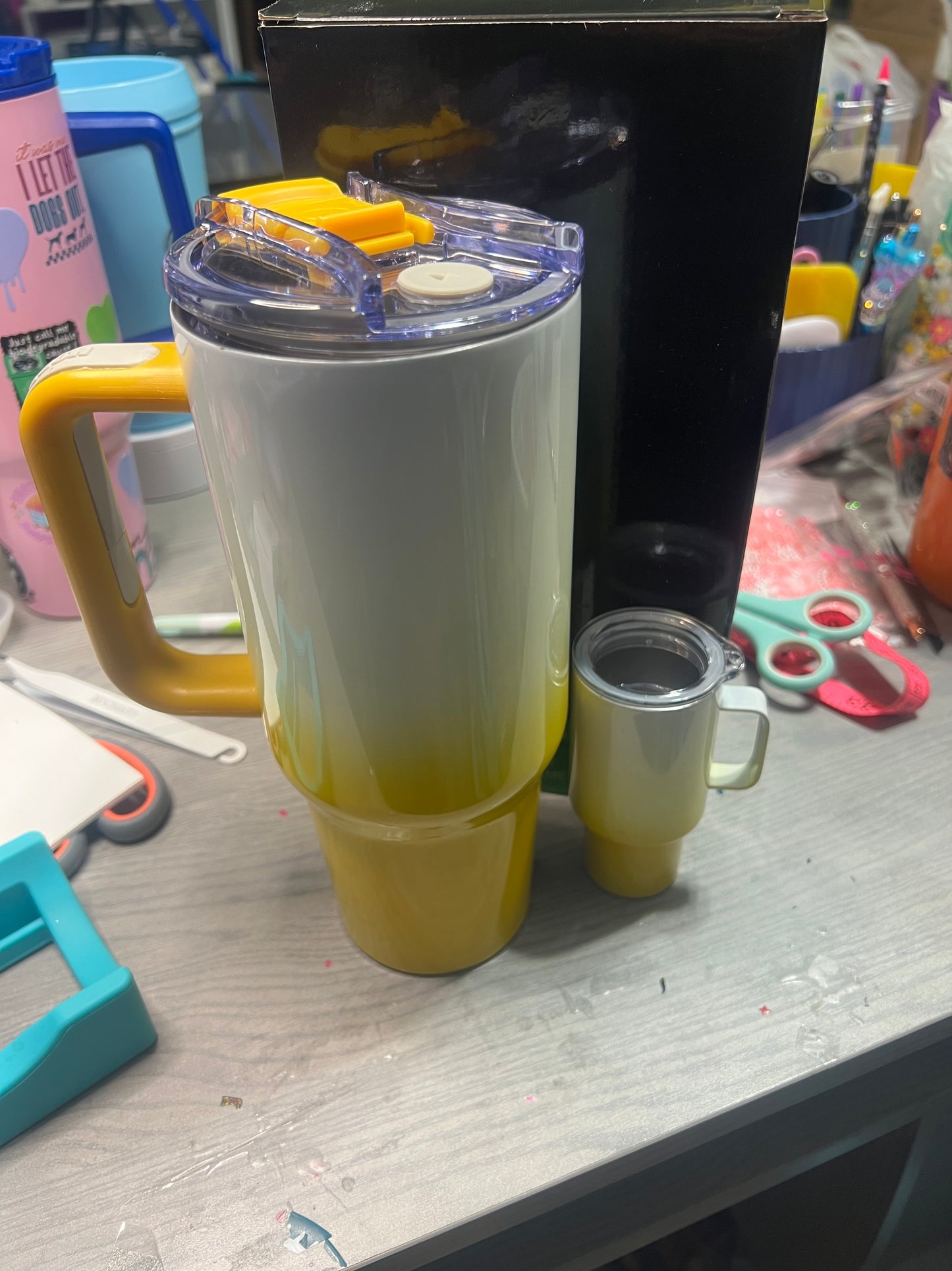 40 oz big swig ombre with 4oz shot glass