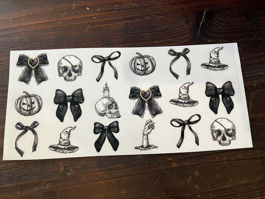 BE bows and Halloween things wrap