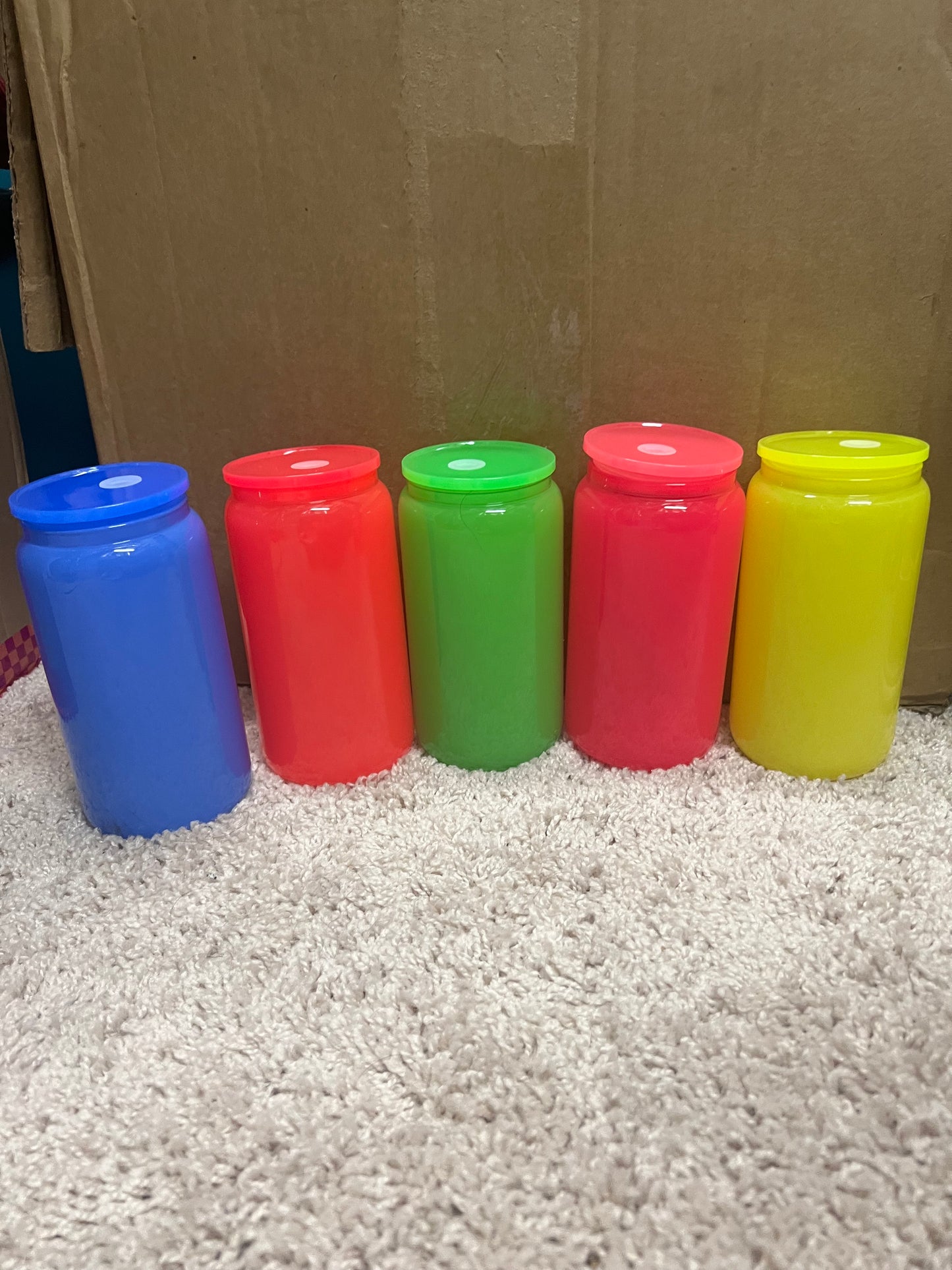 16 oz neon glass cups