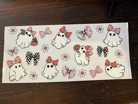 Cute ghosts with bows wrap