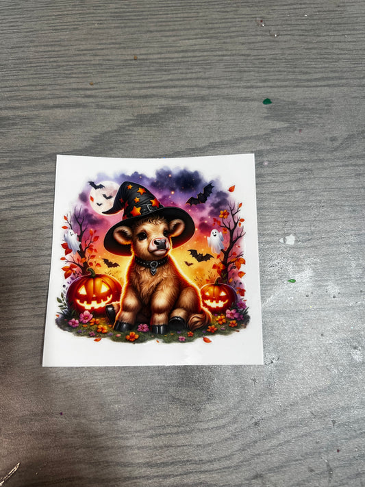 3.5in decal Halloween cow 7