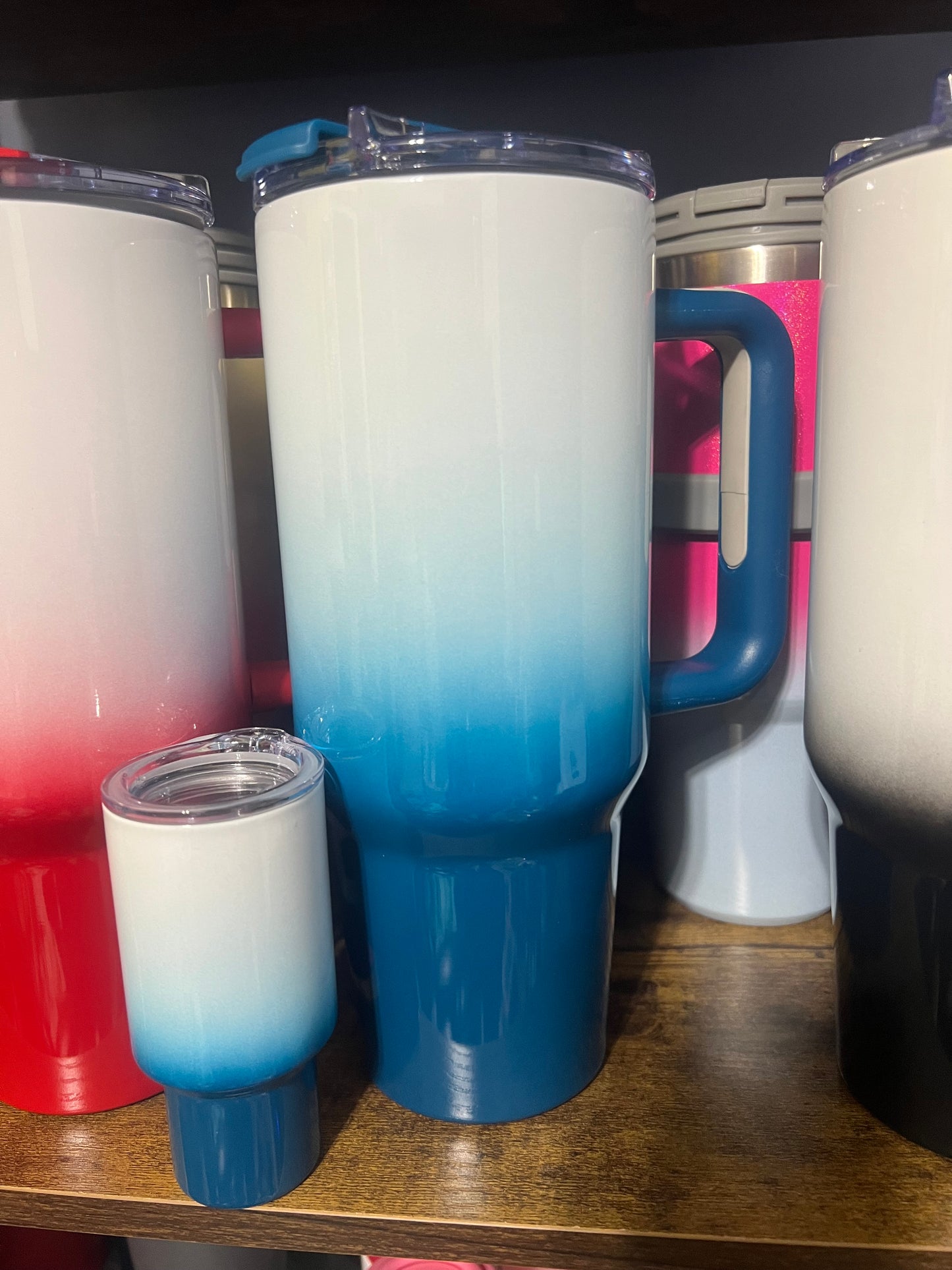 40 oz big swig ombre with 4oz shot glass