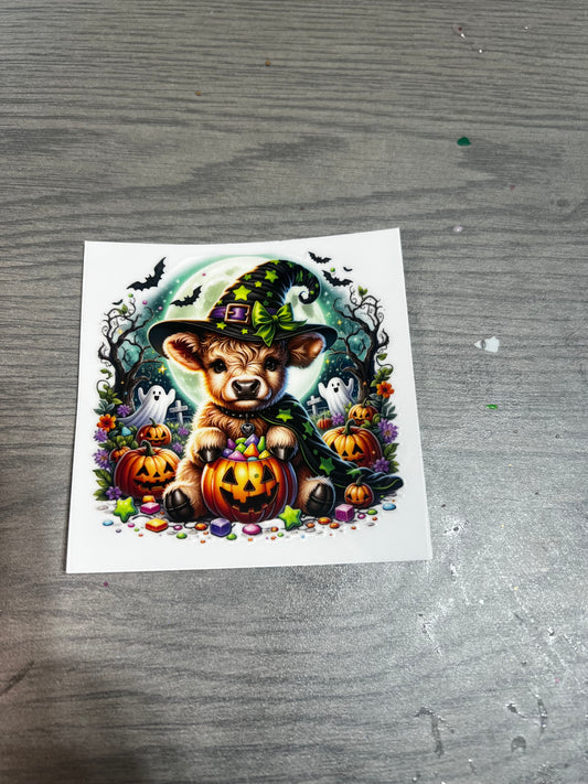 3.5in decal Halloween cow 1