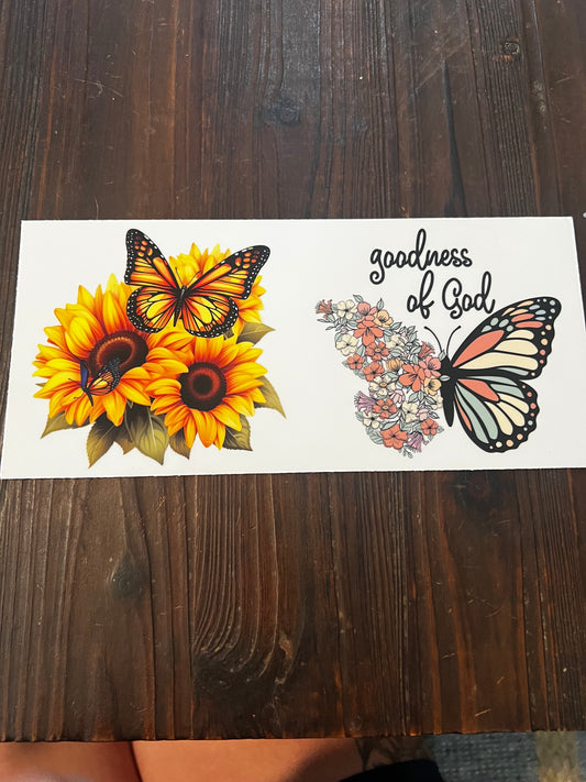 Sunflowers and butterflies