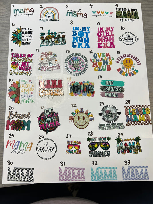 5in Mama UVDTF decals