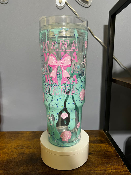 Mama glow in the dark lava drip 40oz tumbler