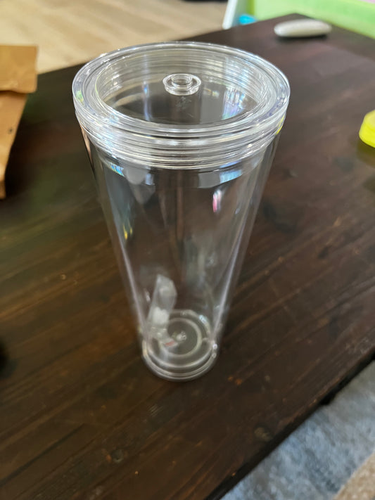 24oz acrylic/drip snow globe tumbler