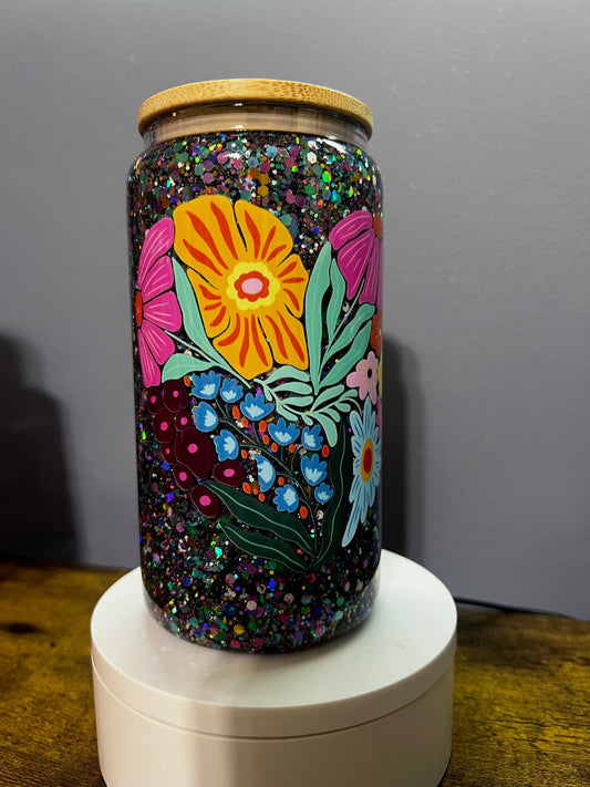 Floral glitter snowglobe