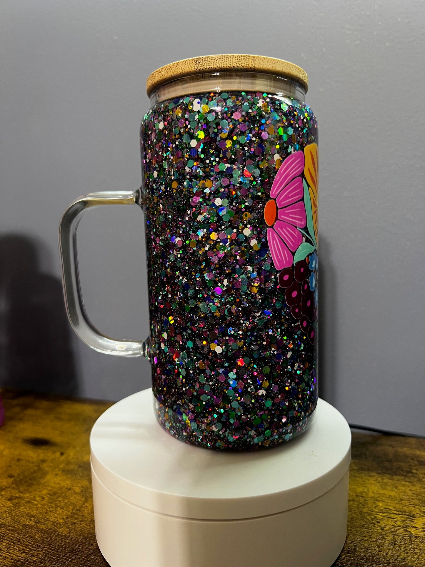 Floral glitter snowglobe