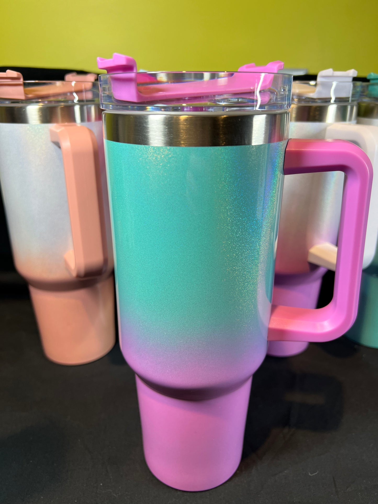 40 oz Holographic/Glitter Steel Mug with Handle