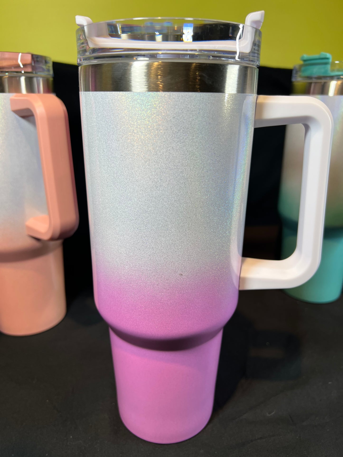 40 oz Holographic/Glitter Steel Mug with Handle