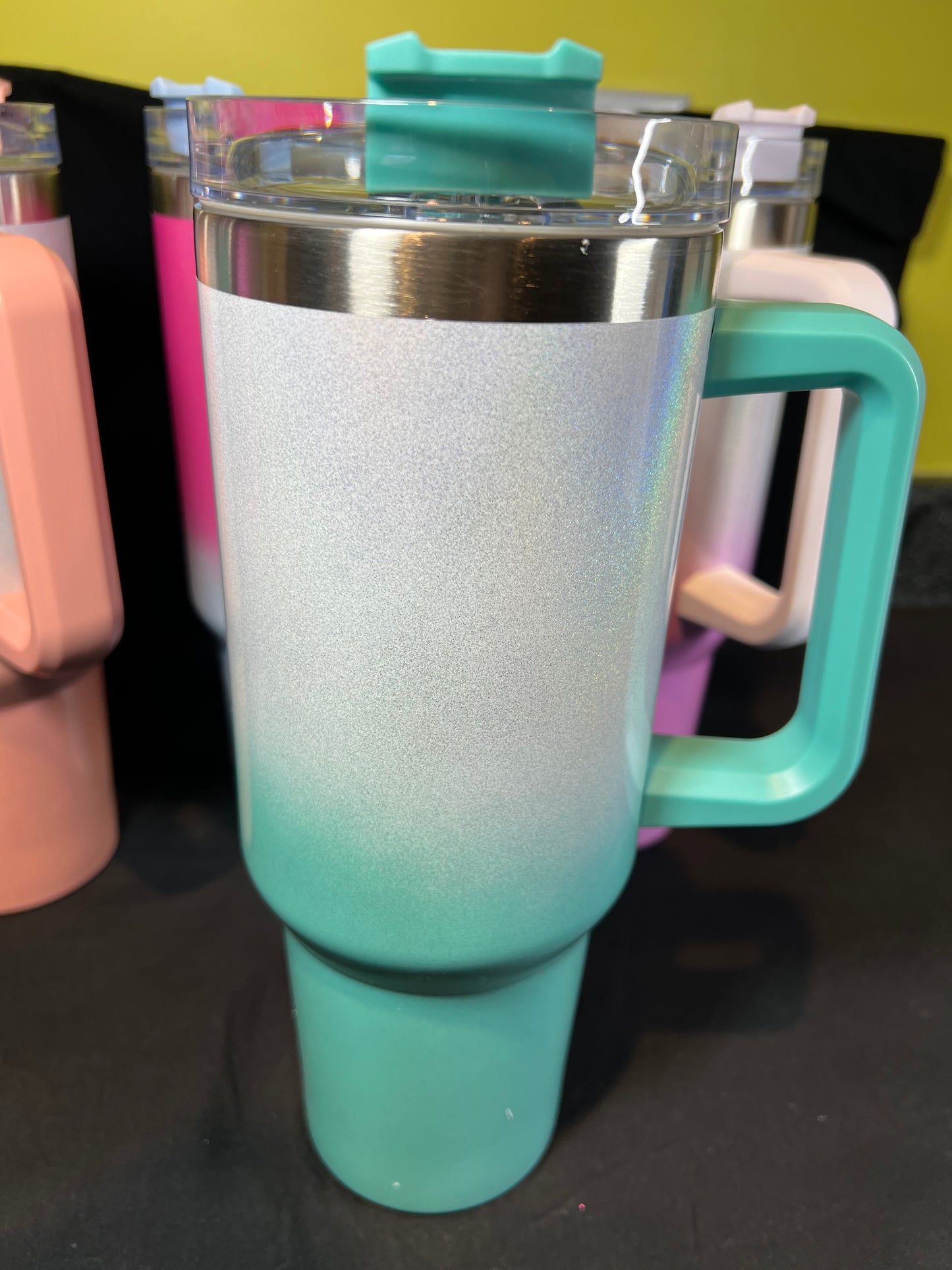 40 oz Holographic/Glitter Steel Mug with Handle